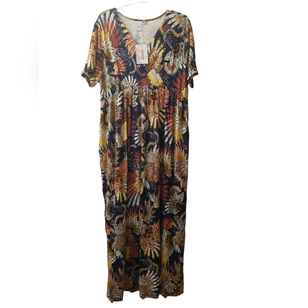 Maxi Dress Short Sleeve Cross Wrap Ruched Maternity Baby Shower Pregnancy NEW - Picture 5 of 12
